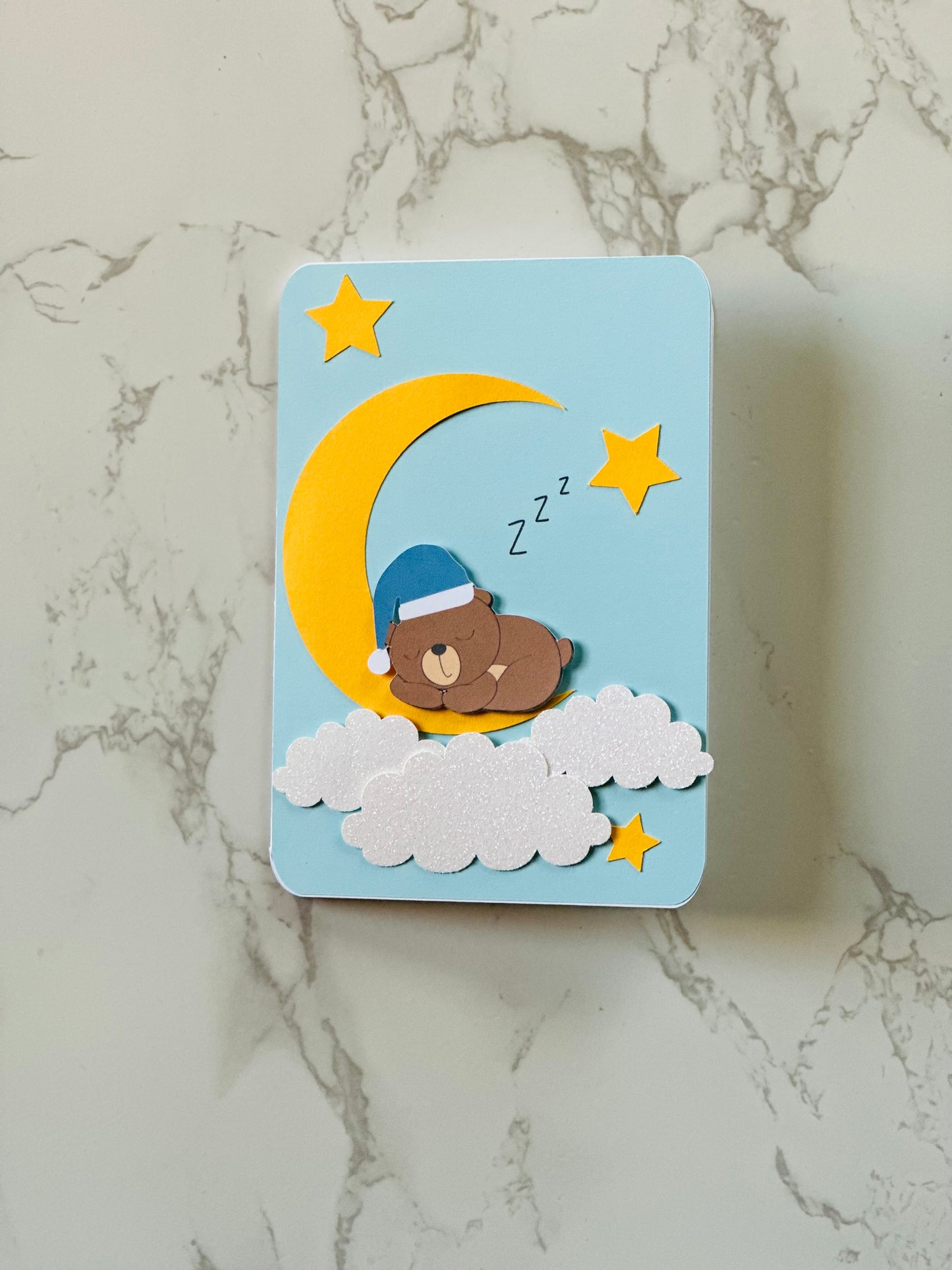 Sleepy cub baby card
