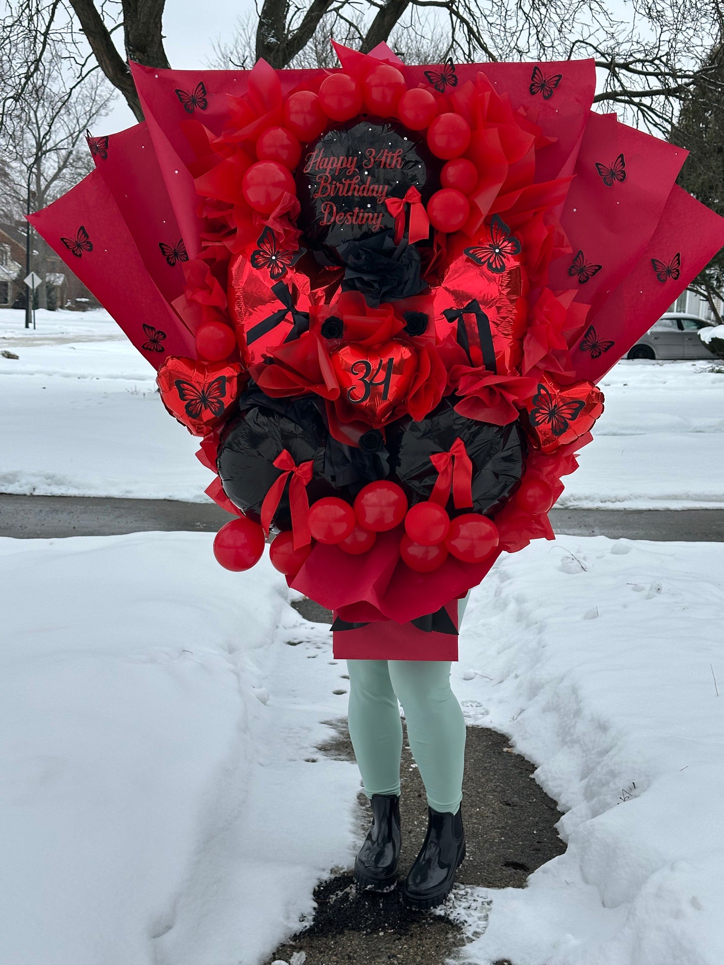 Custom Balloon Bouquet W/Personalized  Card