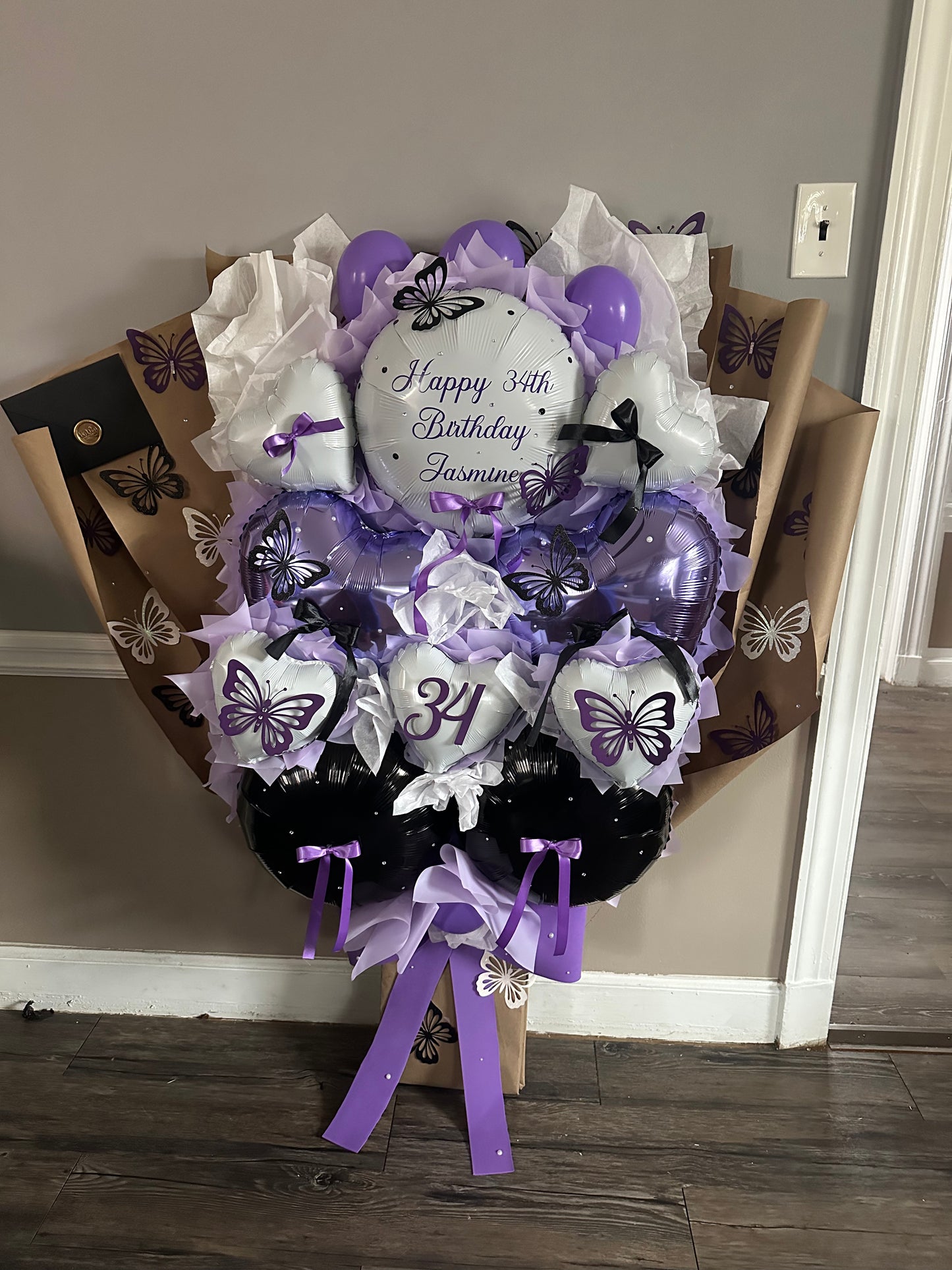 Custom Balloon Bouquet W/Personalized  Card