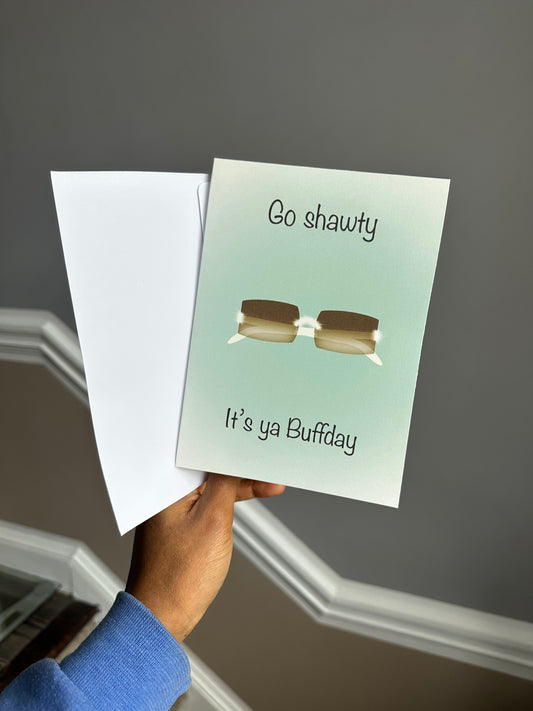 Buffday birthday card