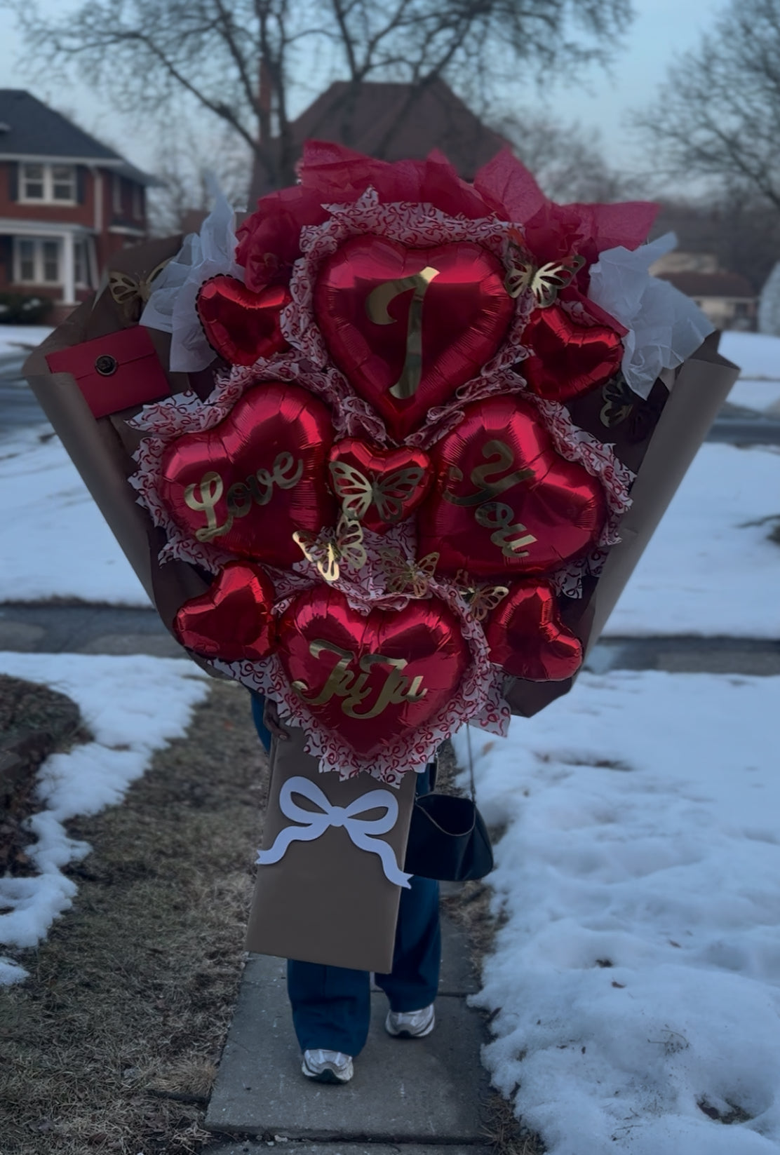 Custom Balloon Bouquet W/Personalized  Card